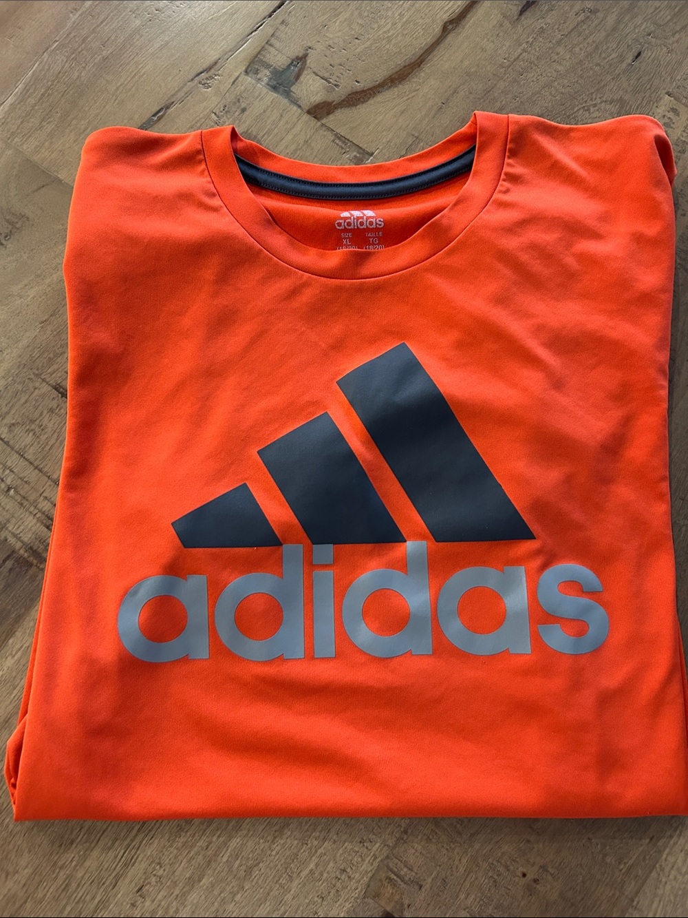 adidas Bright Orange Tee with Black Logo